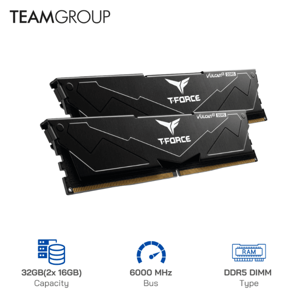 RAM TeamGroup Vulcan 16GB DDR5 6000Mhz Black