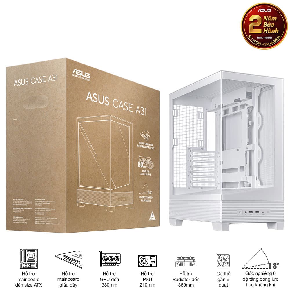 Vỏ case máy tính ASUS A31 TG White