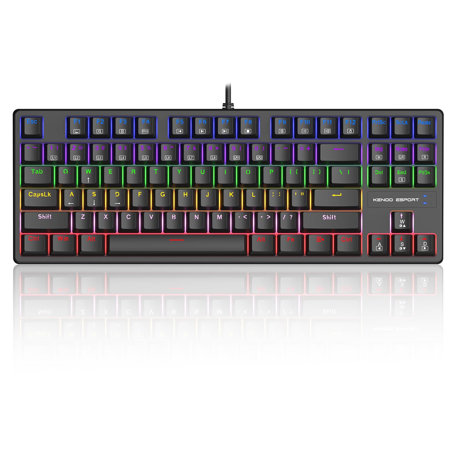 Bàn phím cơ gaming KENOO ESPORT EK87 Black