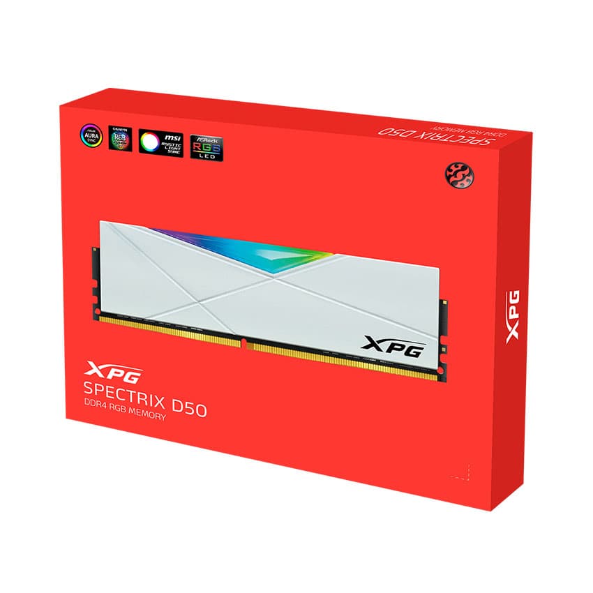 Ram Adata Spectrix D50 RGB 16GB (1x16GB) DDR4 3200Mhz White