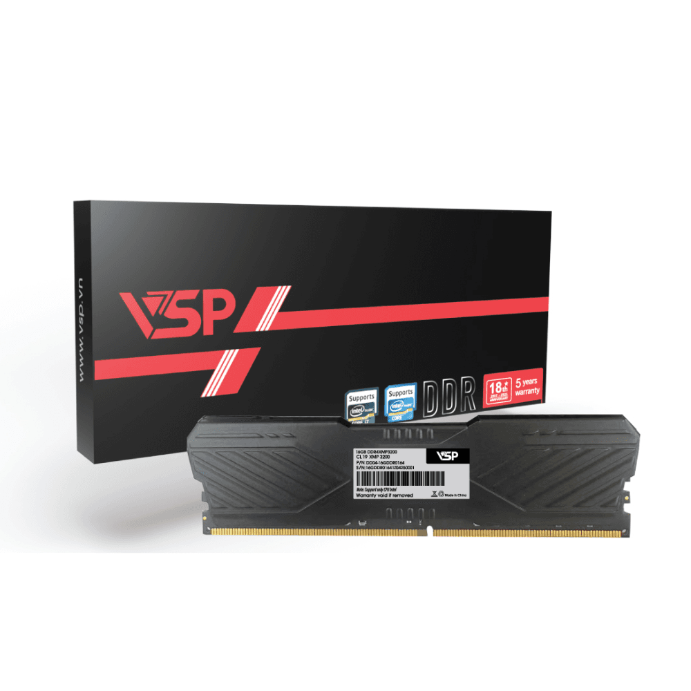 Ram VSP 16GB 3200MHz DDR4 Kẹp Tản Đen